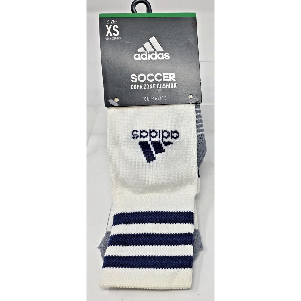 Adidas Copa Zone Cushion IV OTC Soccer Socks Youth XS White Navy Climacool QTC